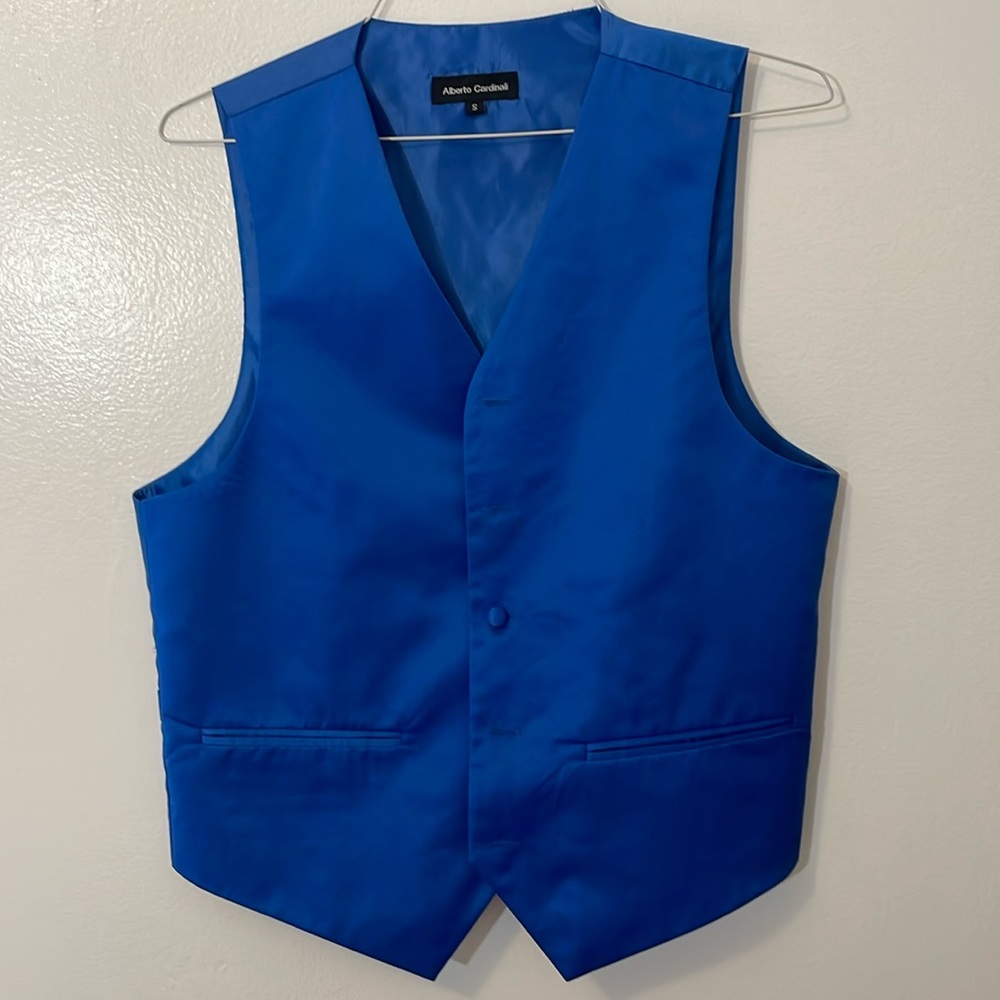 Alberto Cardinali blue.suit vest Size: Small EUC